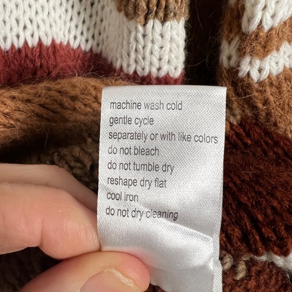 Anthropologie Elsamanda Alpaca Wool Blend Warm Desert Tone Crewneck Sweater L - Picture 10 of 10